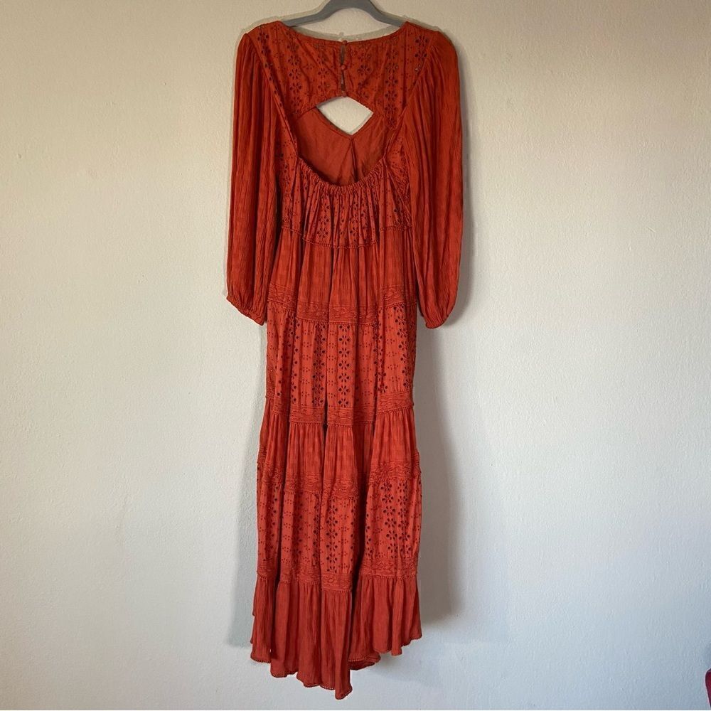 Free People Mockingbird Maxi Orange Dress Boho Backless Burnt Size XS - Picture 5 of 9